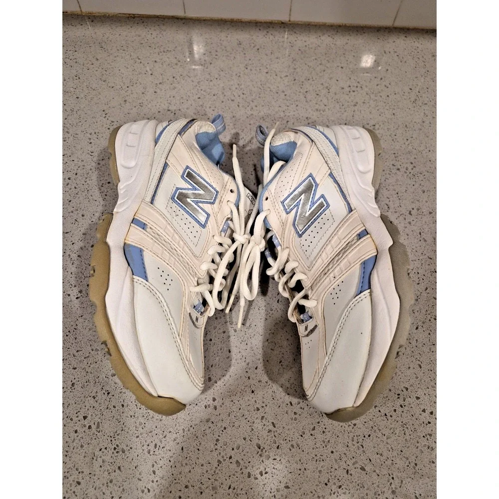New Balance Women's Leather White & Blue Cross Training Shoes 409 WX409WL Size 8 - Picture 8 of 10